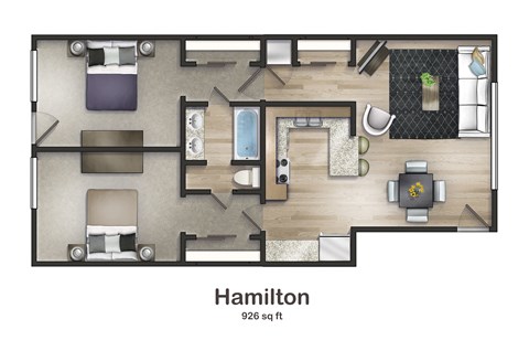 Hamilton Floorplan at Union at Cooper Hill Apartments in Irondale, AL